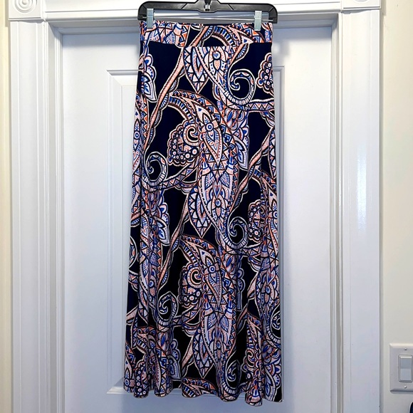 INC International Concepts Dresses & Skirts - Women’s Small INC Long Flowy Patterned Skirt with Silver embellishments